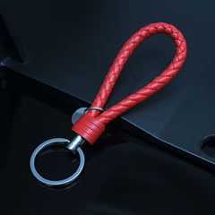 Leather Car Key Chain Woven Creative Key Chain Lanyard Gift