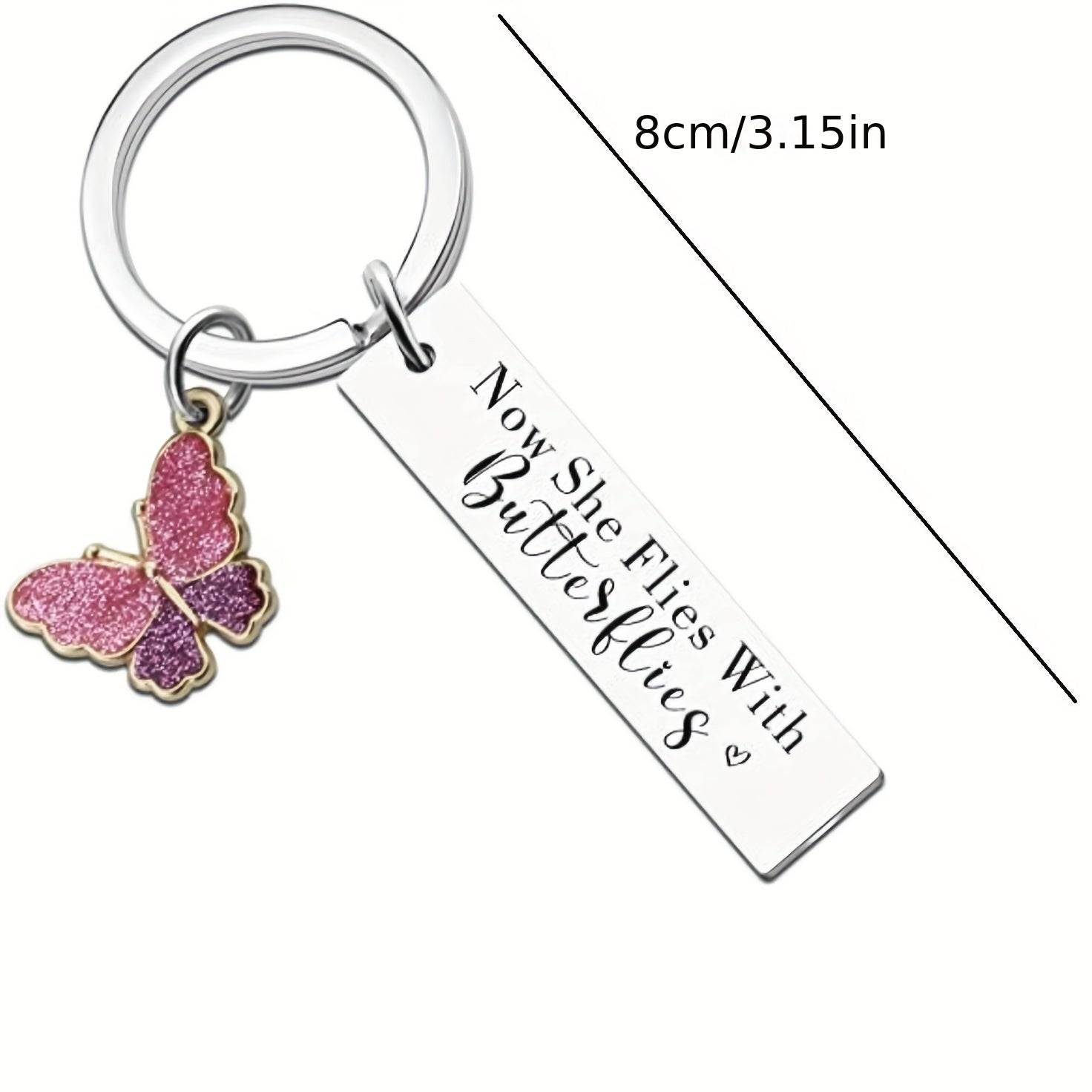 Butterfly Pet Memorial Keychain Sympathy Gift