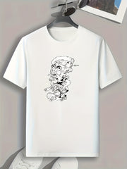 Skateboarding Print Men's Graphic T-shirt for Summer