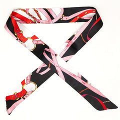 Pattern Neckerchief Casual Long Ribbon Skinny Scarf Headband