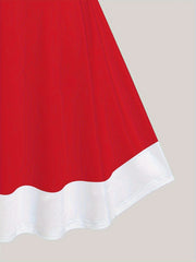 Women's Plus Size Christmas Print A-Line Dress