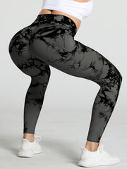 Tie Dye Scrunch Butt Lifting Leggings High Waisted Yoga Gym Pants