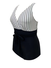 Surplice Neck Side Knot One Piece Swimsuit