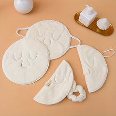 Hot Compress Face Towel Masks Reusable Facial Steamer Towel with 3 Holes