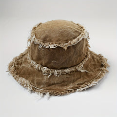 Vintage Denim Bucket Hat Wide Brim Sun Cap