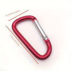 6pcs Aluminum D Buckle Backpack Carabiner Outdoor Camping Hiking