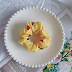 Fruit Print Scrunchies Hair Tie Love Heart Hair Rope Hair Ring