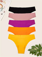 5pcs Seamless Low Waist Panties Women's Lingerie