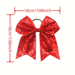 Cartoon Sequin Bow Hair Ties, Girls Hair Accessories, Holiday Gift