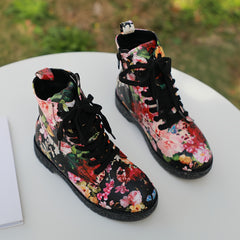 Flower Print Dress Boots for Girls Non-slip Comfortable Shoes