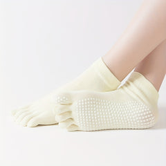 Rainbow Striped Yoga Socks Non-slip Grips Dance Socks Low Cut