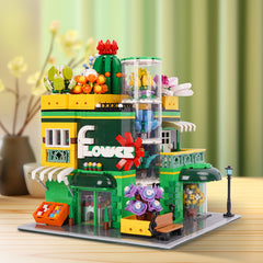 Flower Store Building Blocks Set Garden House Building Blocks With Street View