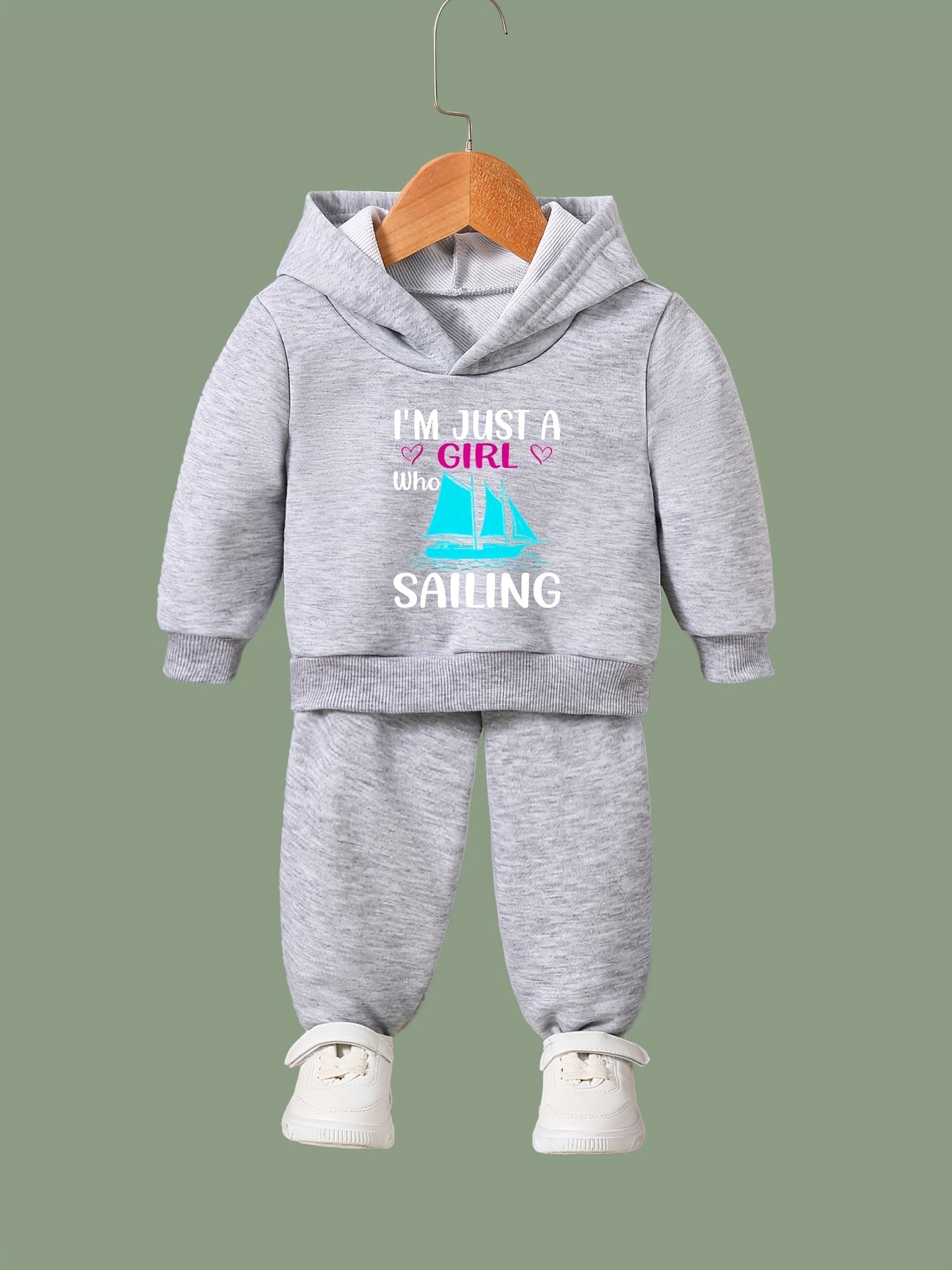 Girl Sailing Pattern 2pcs Activewear Sets for Sports Running