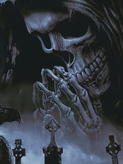 Men's 3D Skull & Tomb Tee for Summer Outdoor Activities