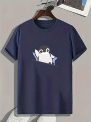 Cartoon Print Men's Graphic T-shirt for Summer