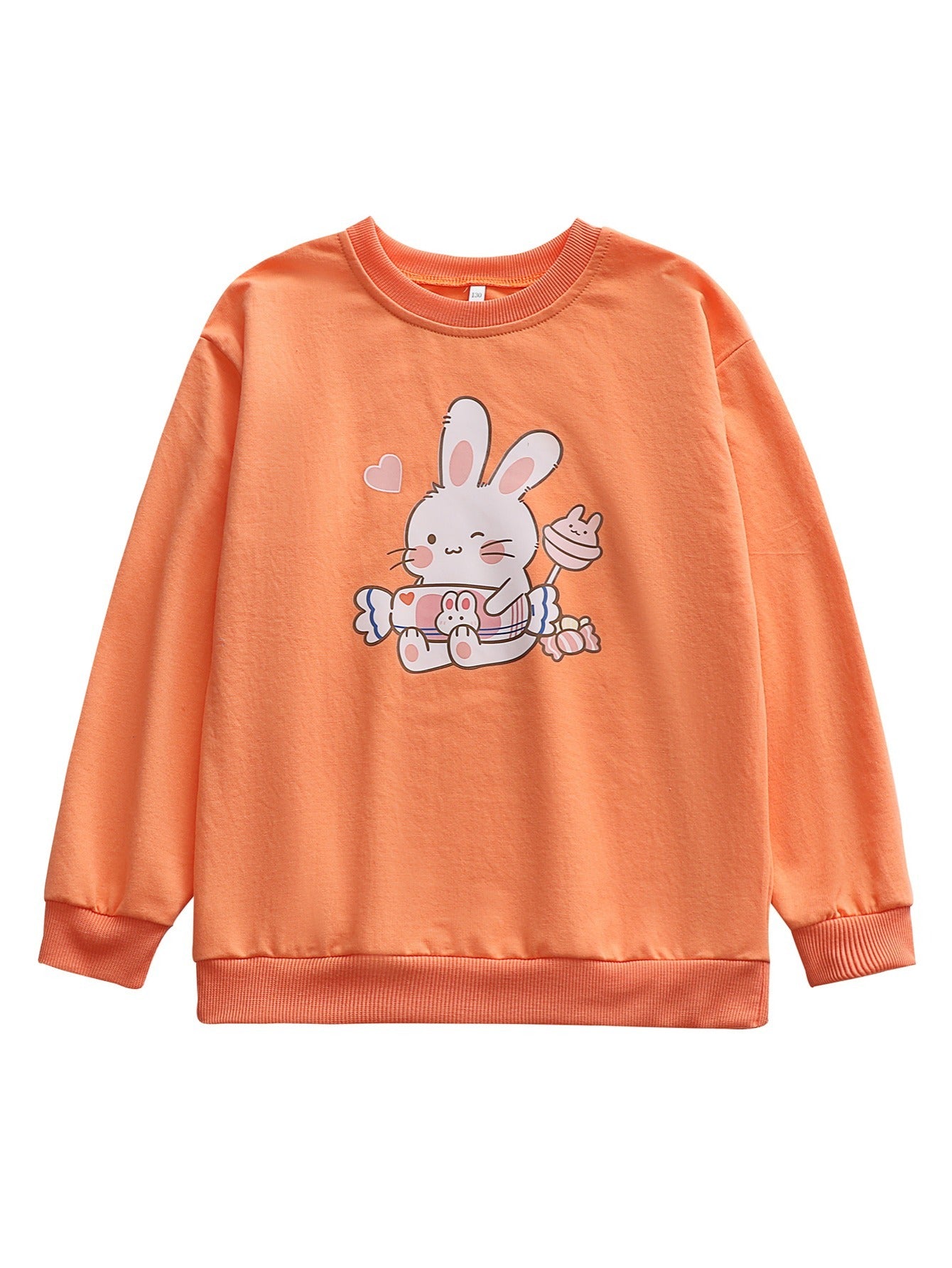 Toddler Girls Easter Rabbit Print Pullover Sweatshirt Kids Spring Clothes