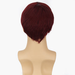 Men's Red Short Fiber Wig