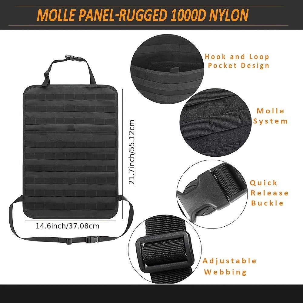 Molle Car Seat Back Organizer MOLLE Car Panel Car Seat Cover Seat Kick Pad