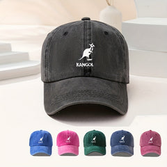 Letter & Kangaroo Pattern Baseball Cap Vintage Style Dad Hat