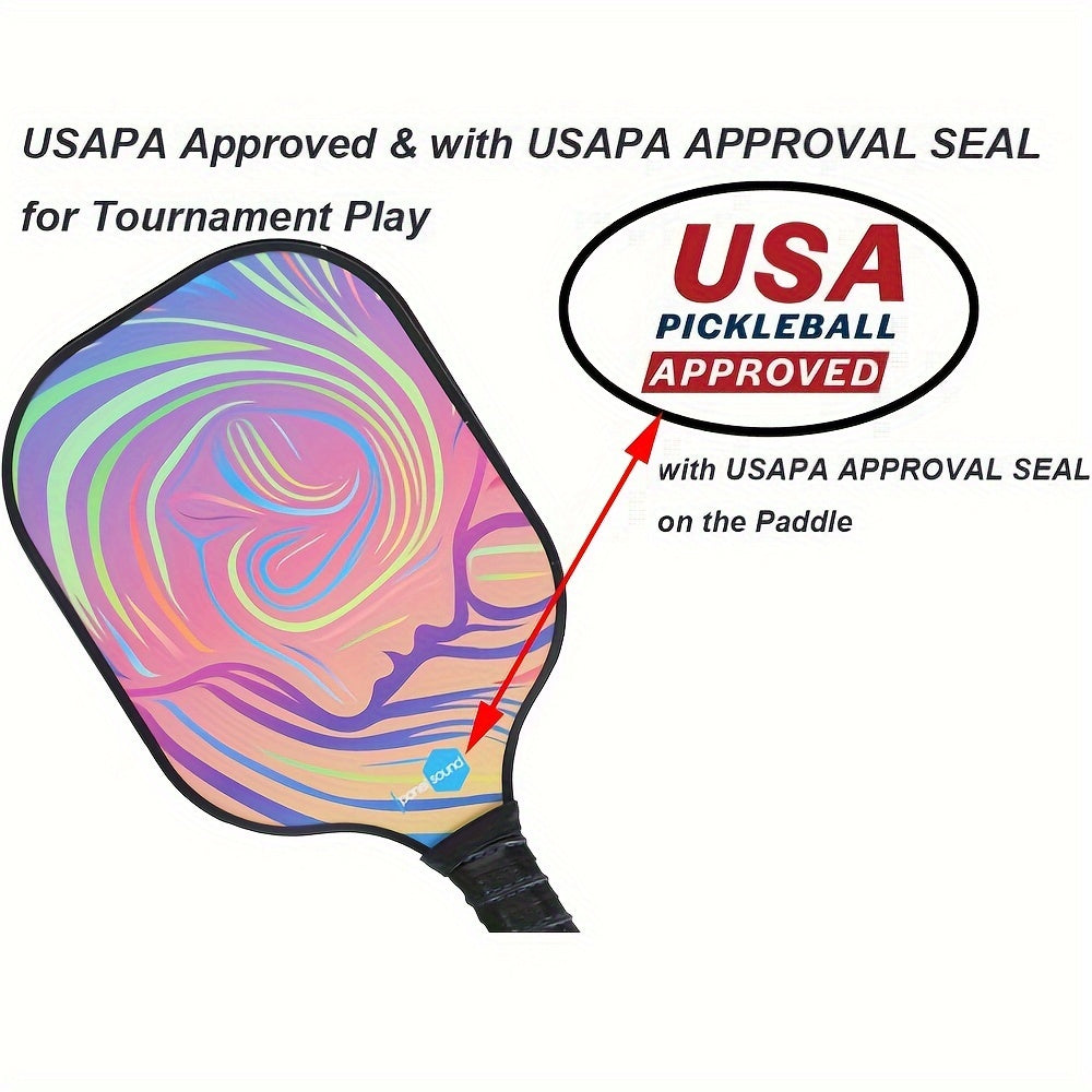 Pickleball Racket Set w/ 4 Balls, Carry Bag, Fiberglass, Indoor/Outdoor
