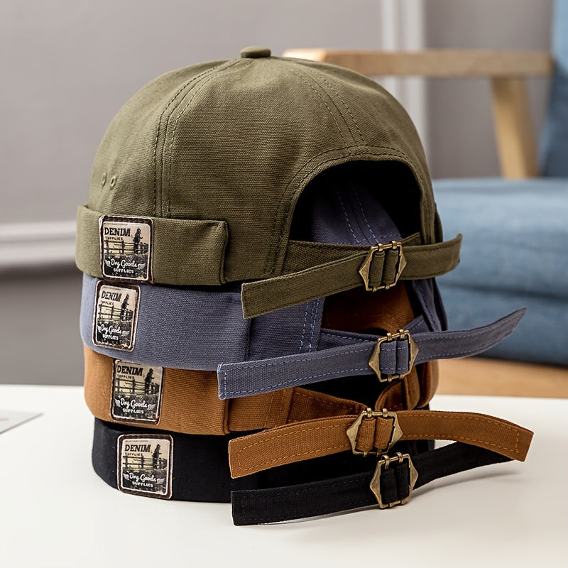 Men's Adjustable Metal Buckle Skull Cotton Hat