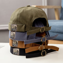 Men's Adjustable Metal Buckle Skull Cotton Hat