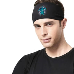 Men's Sport Headband with Logo, Moisture Wicking Fabric for Gym Running