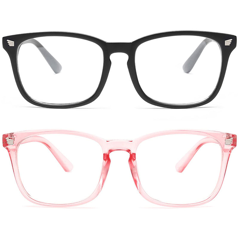 2pcs Round Light Blocking Glasses Spectacles Lens Unisex