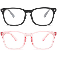 2pcs Round Light Blocking Glasses Spectacles Lens Unisex