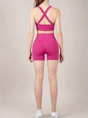 Yoga Sports Bra Shorts Set for Women