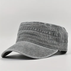 Casual Cotton Flat Top Hat Vintage Army Cap