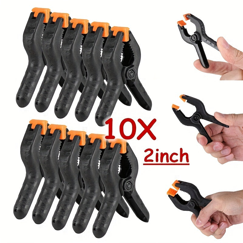 10pcs 2 Spring Clamps for Wood & Plastic Securing