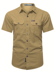 Men s Casual Short Sleeve Cotton Shirt