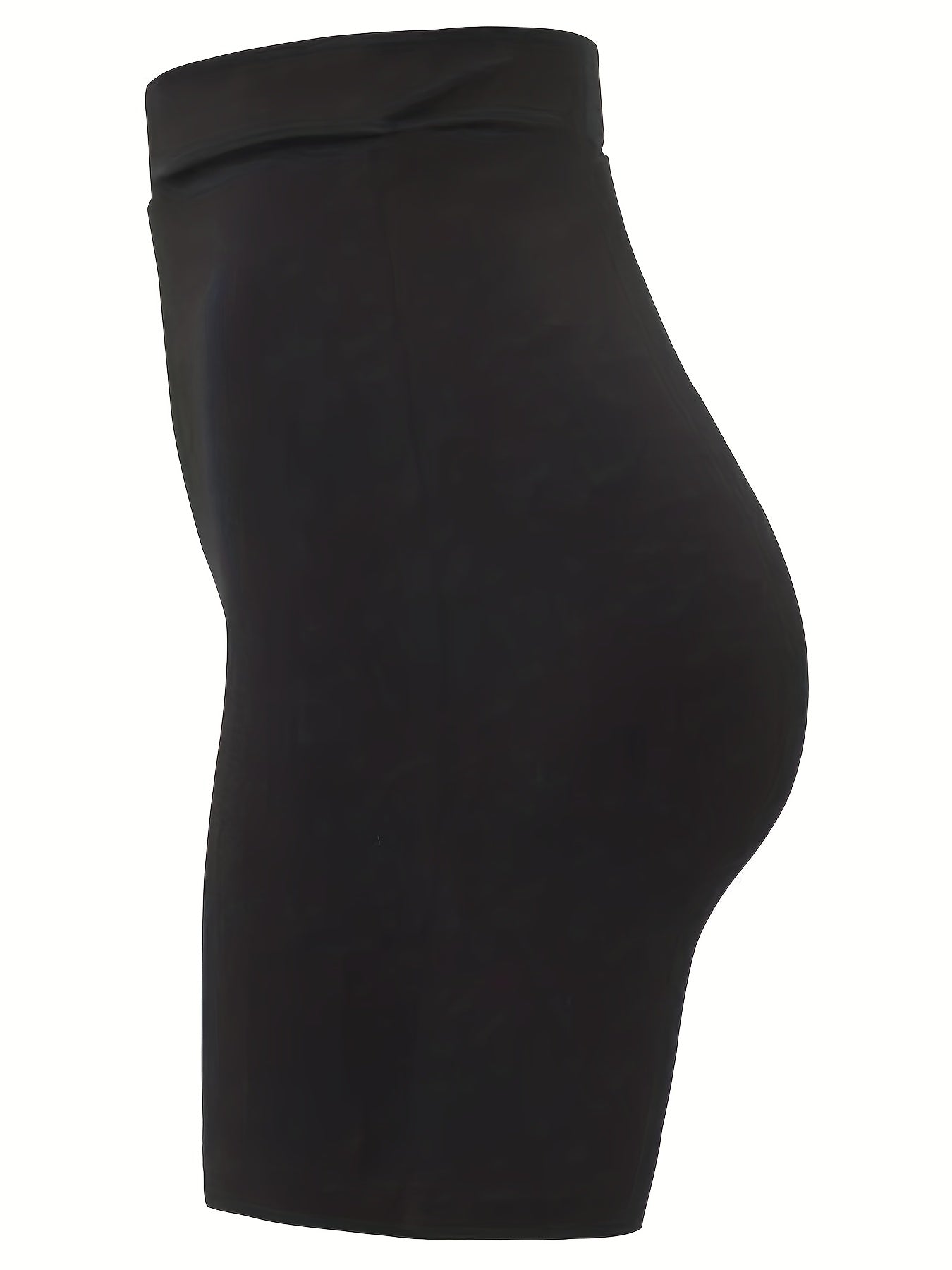 Women's Plus Letter Print High Rise Skinny Shorts