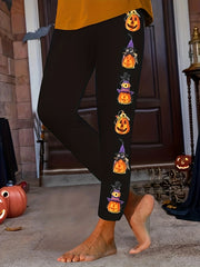 Women's Funny Pumpkin Print Halloween Leggings