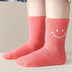 5pairs Kids Smiley Face Pattern Socks for Girls