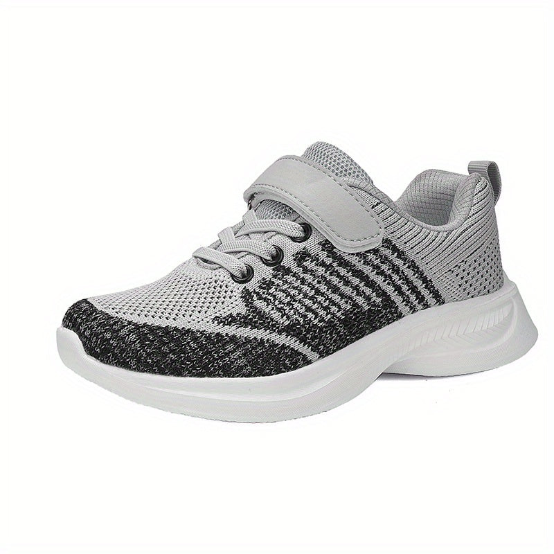 Boys Breathable Woven Knit Sneakers Casual Shock Absorption Outdoor Shoes