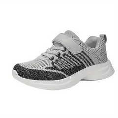 Boys Breathable Woven Knit Sneakers Casual Shock Absorption Outdoor Shoes