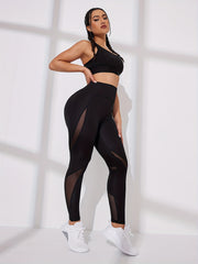 Mesh Stitching High Waist Yoga Leggings