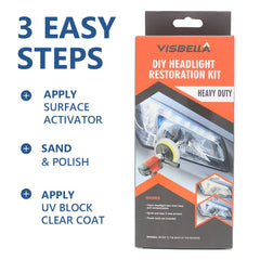 Car Headlight Restoration Kit Lens Cleaning & Polish