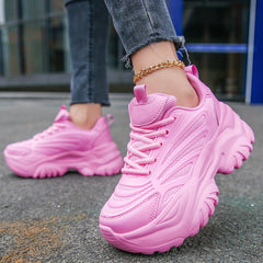 Women's Mesh Chunky Sneakers Lace Up Comfortable Outdoor Shoes