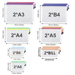 14pcs Mesh Zipper Pockets File Bags for Stitching & Organized Storage