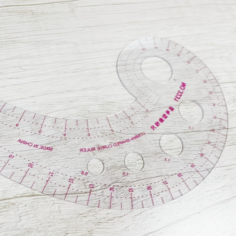 1pc DIY Sewing Ruler French Curve Comma Shaped Ruler For Pattern Making
