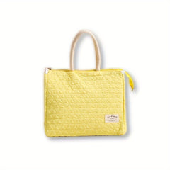 Quilted Insulated Lunch Bag Leakproof Handheld Box