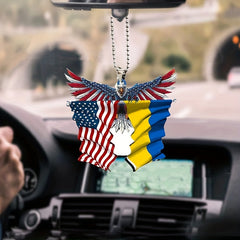 American Flag Wing Car Rearview Mirror Hanging Pendant