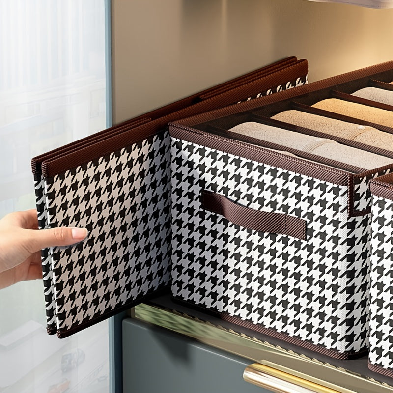 Houndstooth Pattern Storage Box Lightweight Organizer