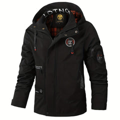 Waterproof Windbreaker Hooded Jacket Men's Casual Zip Up Jacket