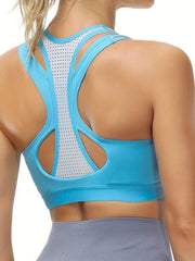 Colorblock Zip Sports Bra High Impact Workout Bra