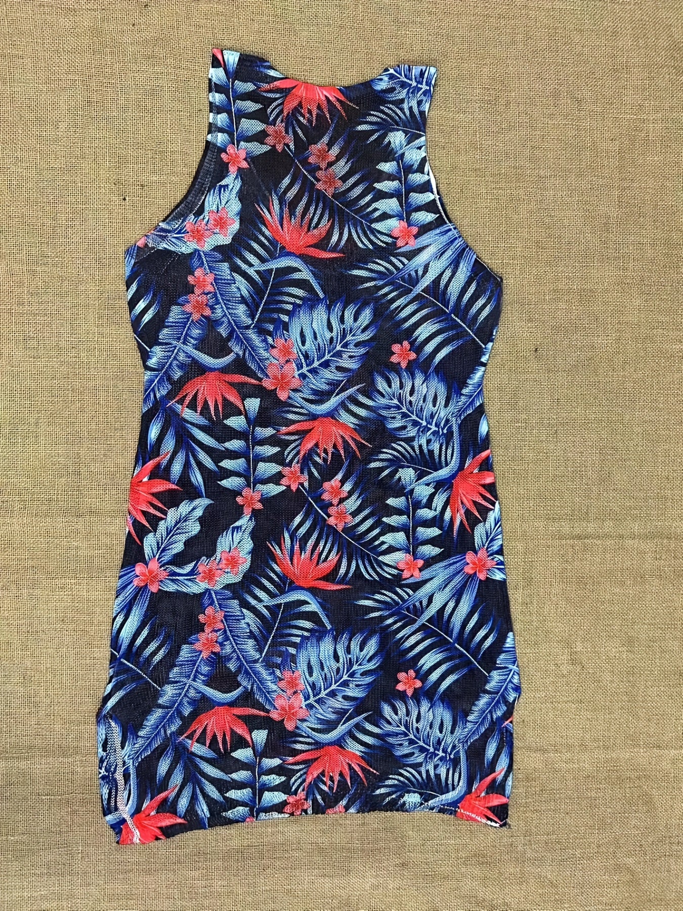 Floral Print Swimsuit Cover Up V Neck Side Split Beach Cover
