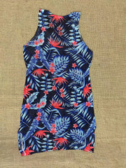 Floral Print Swimsuit Cover Up V Neck Side Split Beach Cover